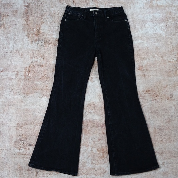 Madewell The Perfect Vintage Flare Jean Black Bootcut Jeans Womens Sizs 28 - Picture 2 of 10